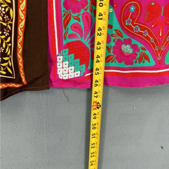 Farm Rio Mixed Scarves Midi Dress Size Small 100% Viscose Cut-Out Detail NWOT - Picture 12 of 12